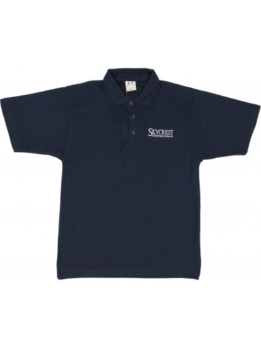  Youth Cotton Knit Navy Short Sleeve Polo